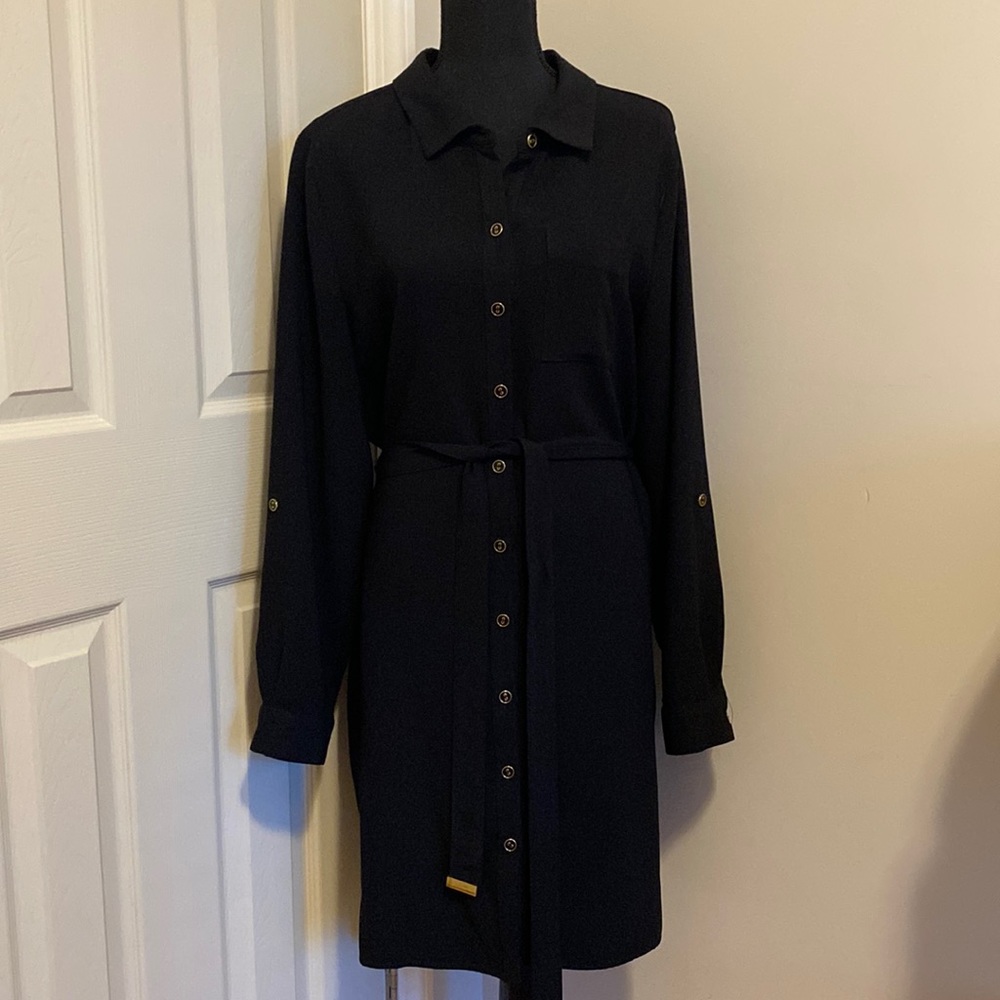 Black shirt dress